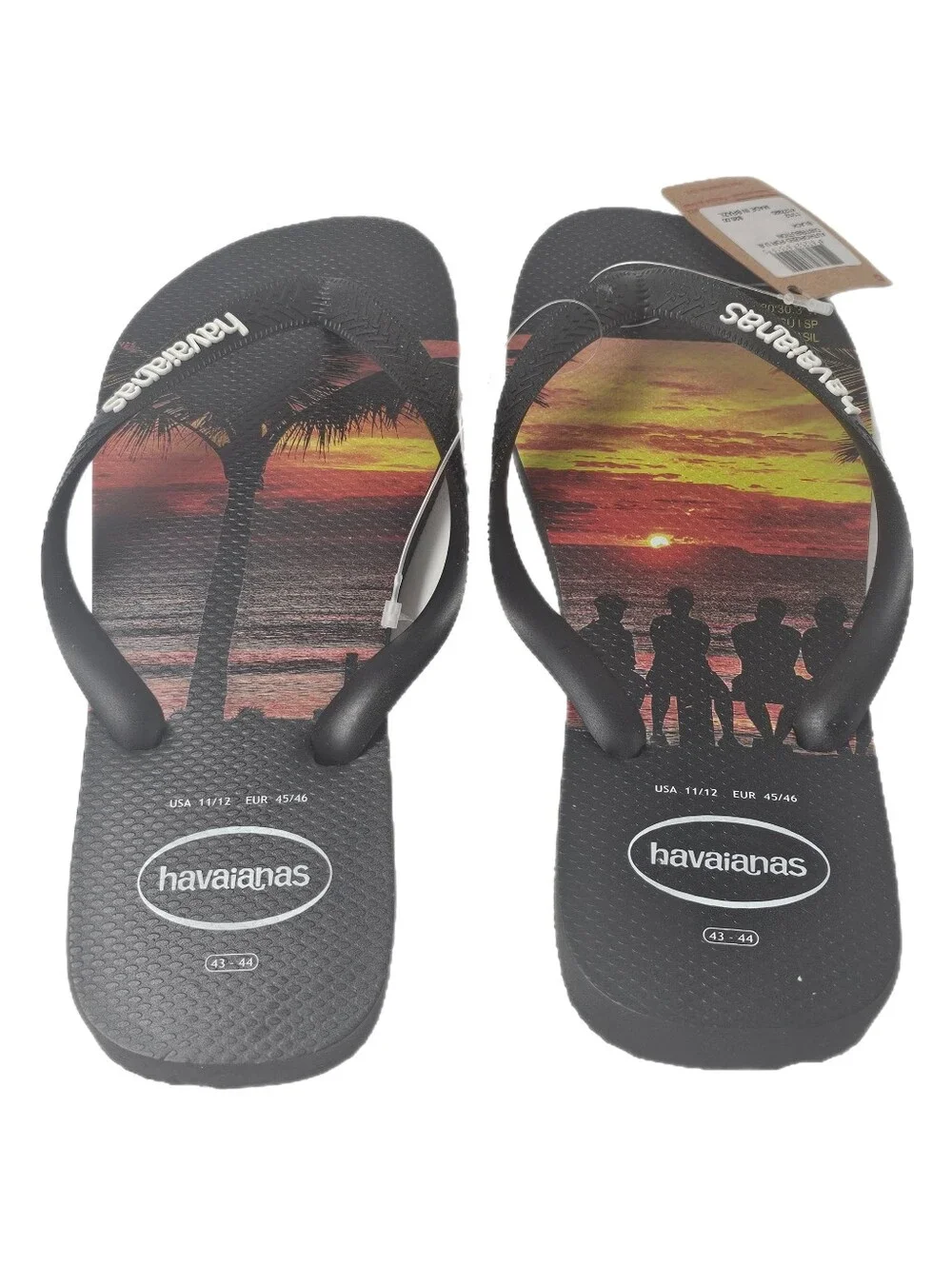 Havaianas Sunset Silhouette Flip Flops BR 43-44 US 11/12 Tropical Beach Footwear
